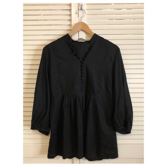 Ann Louise Roswald Black Cottagecore Blouse - Picture 1 of 6